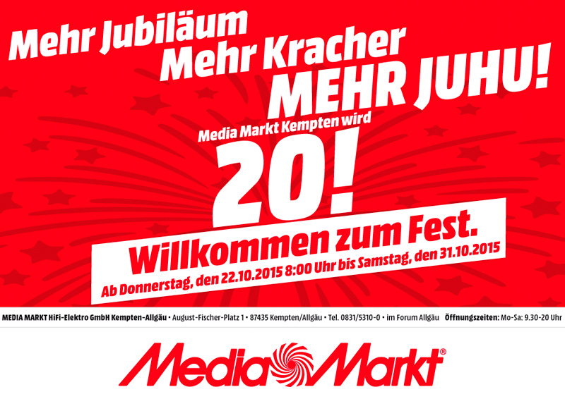 Media Markt Motiv Jubilaeum